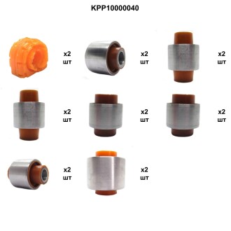 Комплект полиуретановых сайлентблоков задней подвески Фольксваген Пассат/Варіант/сантана б6 PolyPro KPP10000040